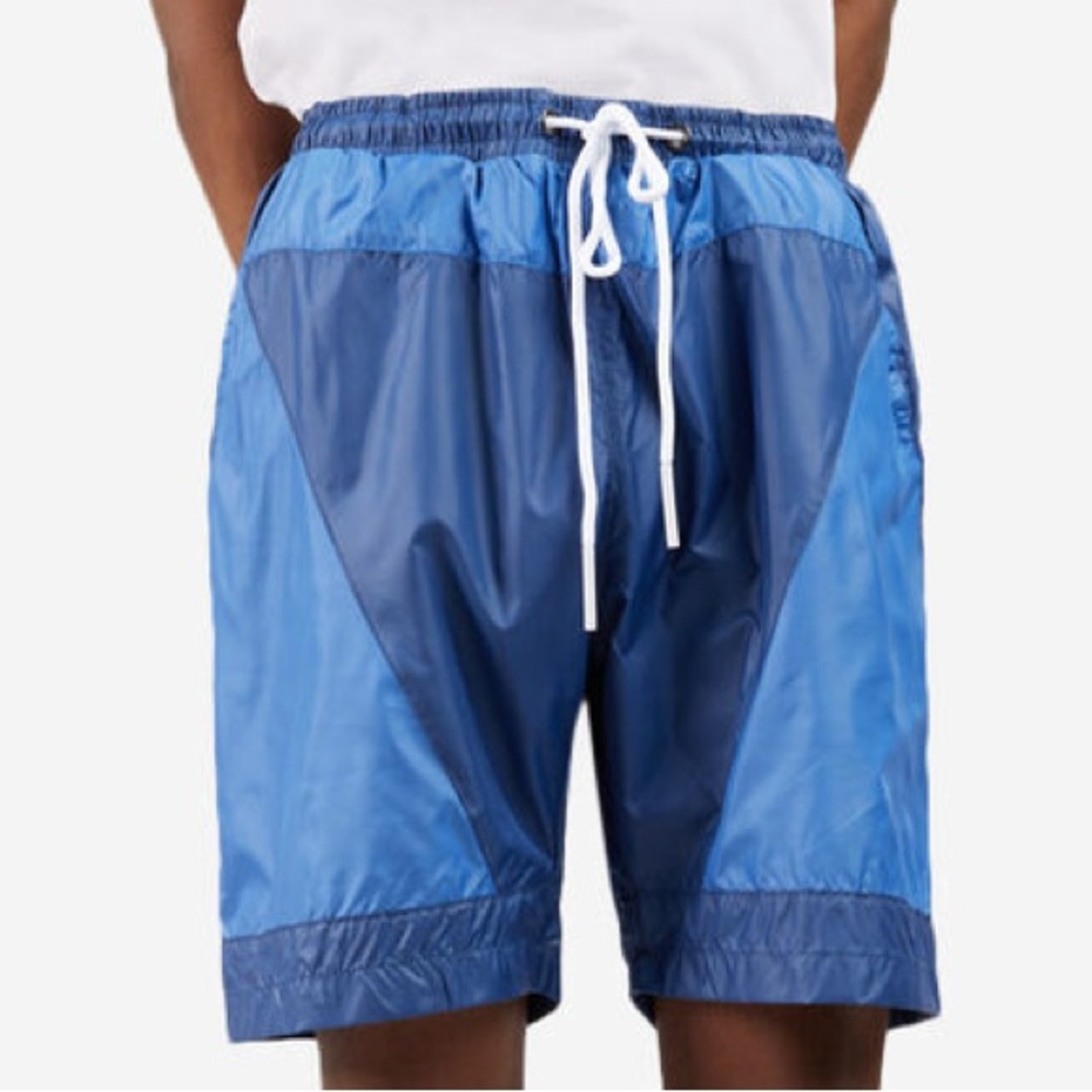 NWT  • American Stitch • Elastic Colorblock Nylon Drawstring Shorts • Size L •💙🖤
